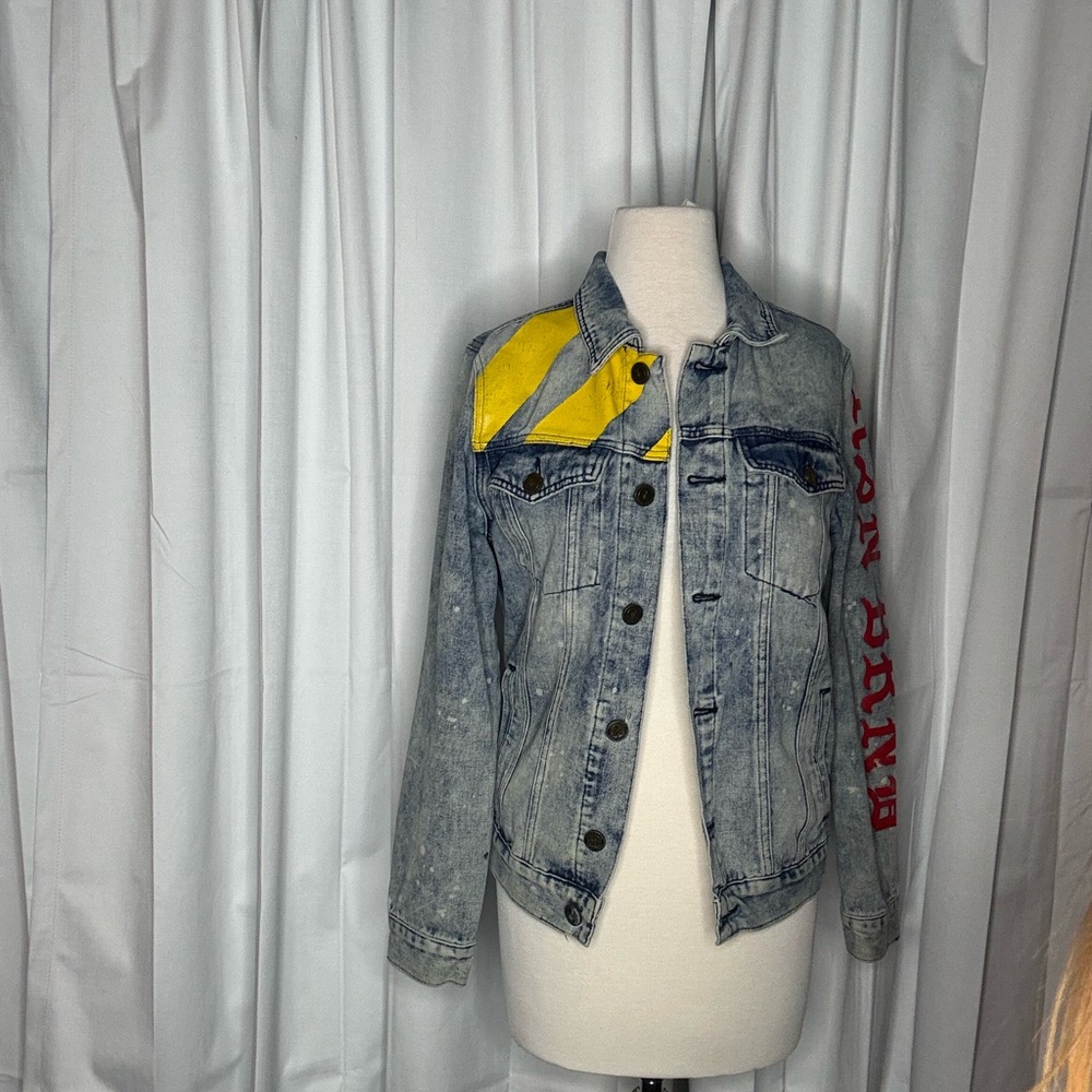 Reason Denim Jacket with Yellow and Red Accents